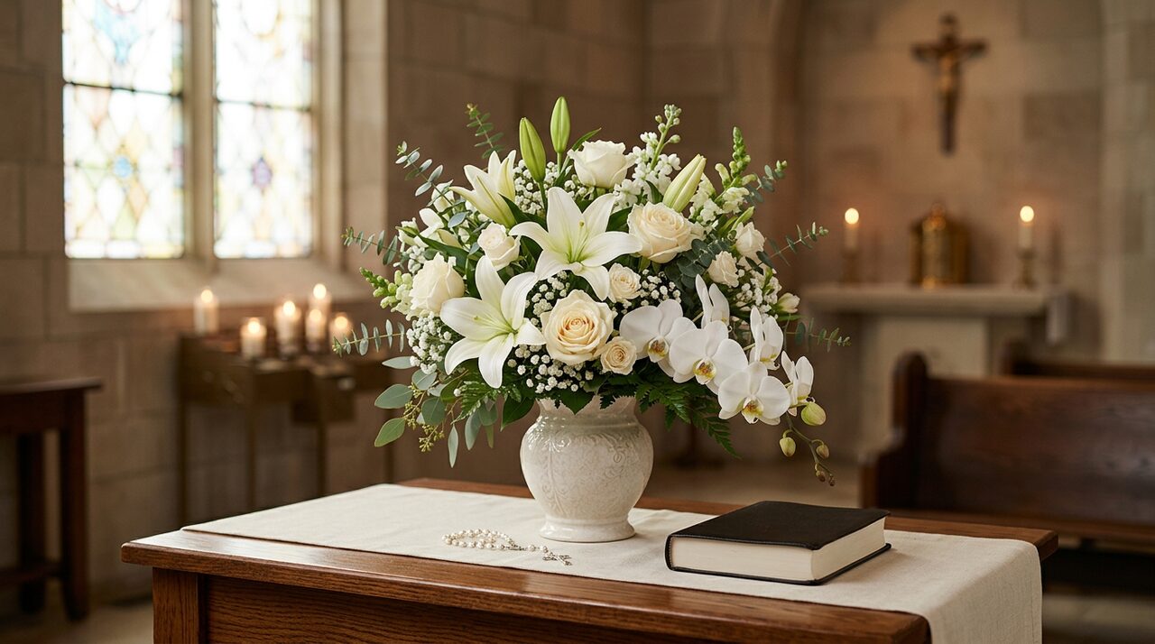 catholic funeral flowers